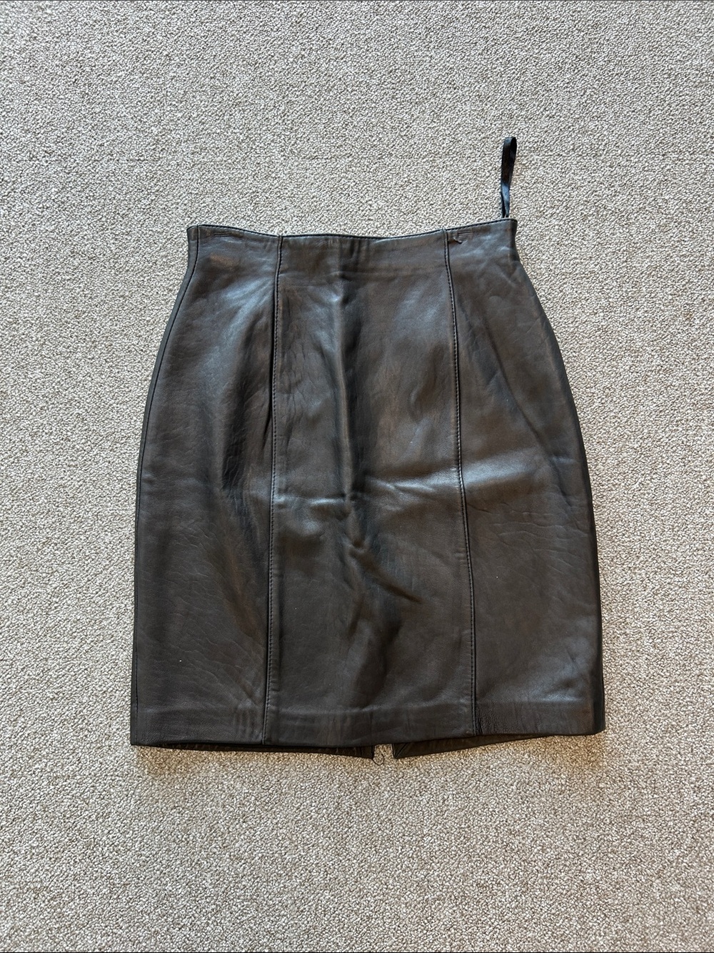 Classic Black Leather Pencil Skirt size -4